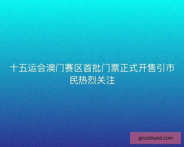 十五运会澳门赛区首批门票正式开售引市民热烈关注