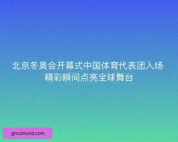 北京冬奥会开幕式中国体育代表团入场 精彩瞬间点亮全球舞台 北京冬奥会开幕式中国体育代表团入场 精彩瞬间点亮全球舞台